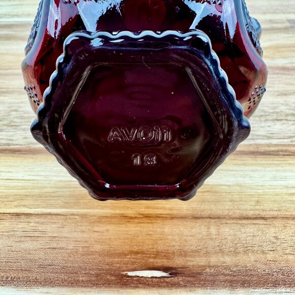 Vintage Avon Glass Cape Cod Ruby Red Glass Cruet, 6" Tall x 4" Wide - Picture 3 of 3